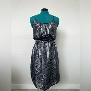 Rebecca Taylor Navy Blue Sequin Midi Dress